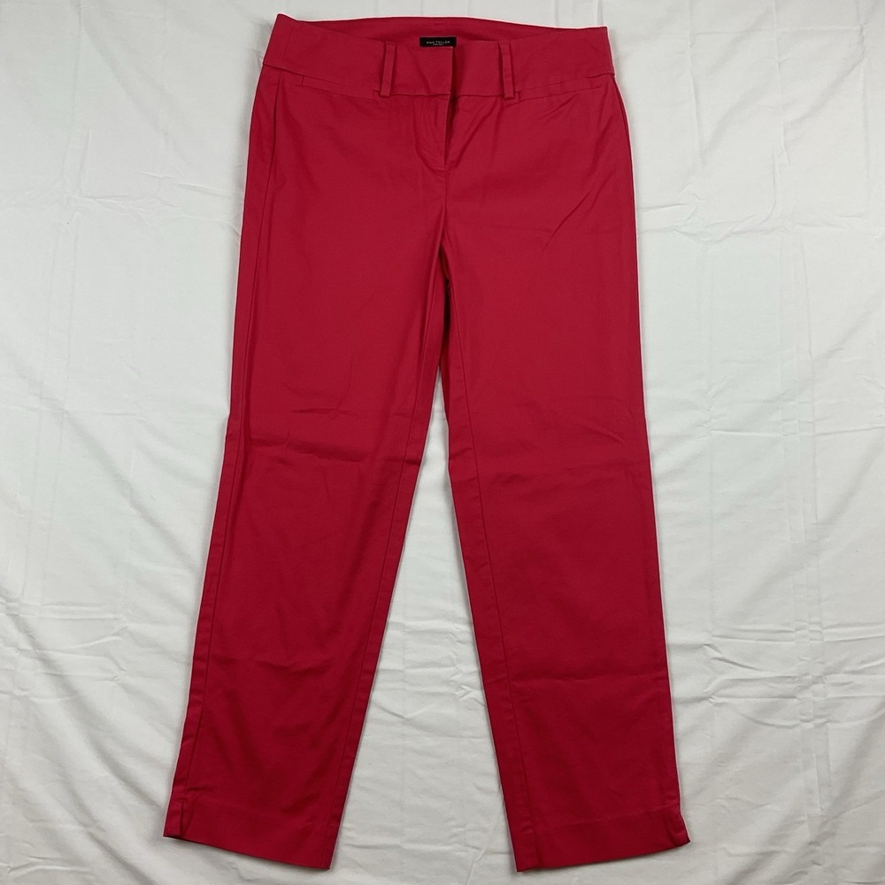 Ann Taylor Signature Pants Size 0 Pink Stretch Slim Fit Career‎ Office Chic